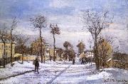 Camille Pissarro Lu Xian floating snow road Germany oil painting artist